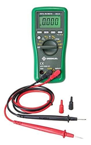 Greenlee Dmm 600V AcDc 10A CapTemp Elec Test Instruments DM45 Black