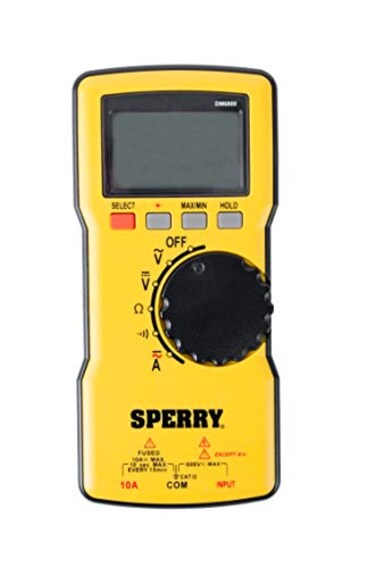 Gardner Bender Digital Thin Multimeter Auto Ranging 600V ACDC 10A Yellow