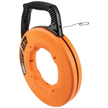 Klein Tools 56341 Electrical Fish Tape Wire Puller Stainless Steel with Double Loop Tip Optimized Housing and Handle 18Inch x 240Foot