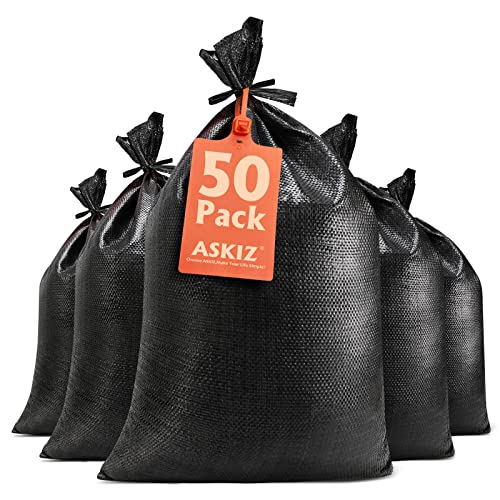 أسكيز Askiz Heavy Duty Sand Bags With Tie Strings 16x25.5in 50 BAGS