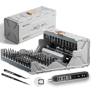 ZNikoyidy 180 in 1 Electric Screwdriver Set Power Screwdriver Precision Screwdriver Set 3 Torque Modes with 162 Magnetic Precision Bits Screwdriver it for Phone Camera Computer Watch Laptop Drones