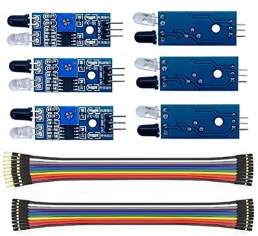 WWZMDiB 6Pcs IR Infrared Sensor 3Wire Reflective Photoelectric Module for Arduino