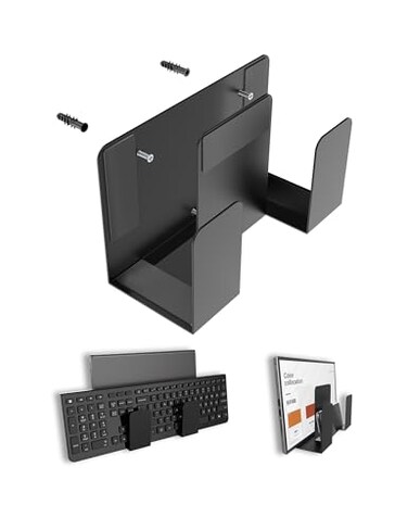 ZZHDESBY Multifunctional Laptop Wall Mount Cable Box Mount Fit for RouterModem Keyboard Holder Fits Display and Tablet Organizer on the wall Black