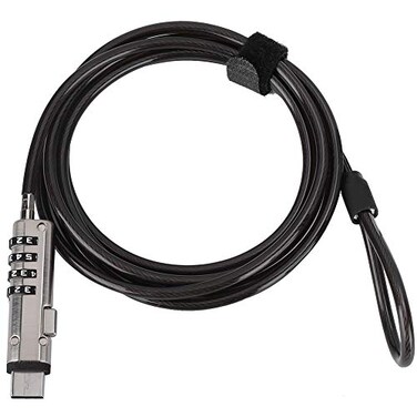 PUSOKEI Laptop Cable Locks Combination Cable Lock 4 Digital Password Security Anti Theft Lock for USB Devices Equipment Notebook Computer