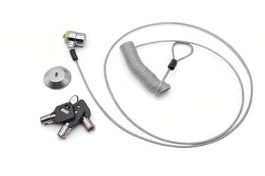 LORADAR 10Foot Retractable AntiTheft Steel Cable Lock with Lock Plate Suitable for laptops Tablets Monitors and Mobile Phones Silver 1 Pack