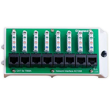 On-Q Legrand OnQ Cat5e Network Interface Module Wifi Module with 8 Ports Network Box Provides Connectivity to Ethernet Connected Devices Black AC1058