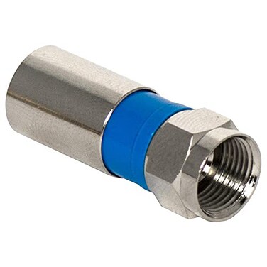 On-Q Legrand OnQ Compression Quad Shield F Plug Coax Cable Connector RCA Plug Composite Cable Nickel AC300810 RG6U 10 Pack