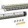 AMPCOM CAT6 Keystone Patch Panel 24Port 1U with 10G Shielded Ethernet Inline Coupler 19 Inch Rackmount Wall Mount with Rear Support Bar