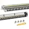 AMPCOM CAT6 Keystone Patch Panel 24Port 1U with 10G Shielded Ethernet Inline Coupler 19 Inch Rackmount Wall Mount with Rear Support Bar
