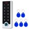 AMOCAM Metal Fingerprint Door Access Control Keypad System Access Controller StandAlone Keypad EM HID IC Card Reader 5pcs ID Key Fobs Weatherproof WG2634 10000 Users for Garage Door Lock Opener
