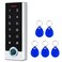 AMOCAM Metal Fingerprint Door Access Control Keypad System Access Controller StandAlone Keypad EM HID IC Card Reader 5pcs ID Key Fobs Weatherproof WG2634 10000 Users for Garage Door Lock Opener