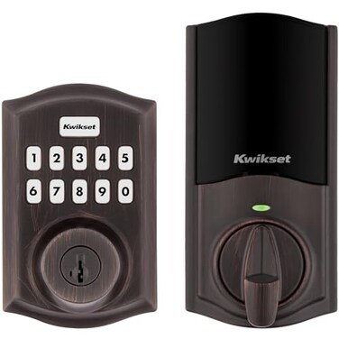 Kwikset HomeConnect 620 ZWave Long Range Enabled Keypad Smart Lock Convenient Keyless Entry Customizable User Codes Ring Alarm Compatible Hub Required Sold Separately Venetian Bronze Traditional
