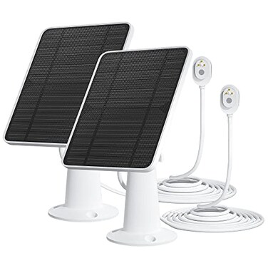 WININMETA Solar Panel Charger Compatible with Arlo Pro 5SPro 4Pro 3Pro 3 FloodlightUltraUltra 2 Camera 6V 45W Solar Panels Charging IP65 Weatherproof w 98ft Charging Cable Adjustable Wall Mount 2 Pack