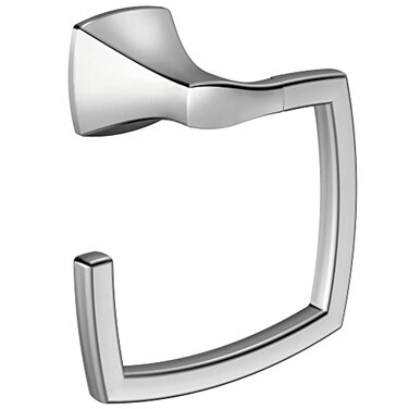 Moen YB5186CH Voss Collection Modern Square Wall Mount Bathroom Hand Towel Ring Chrome