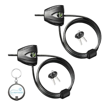 Master Lock 8417D Cable Lock Python Adjustable Keyed Cable Lock 6 ft Long 2 Pack Bundle with Keychain Light