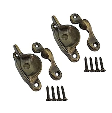 QCAA Forged Brass Sash Lock in Solid Brass CTC 2 Brushed Antique Brass 2 Pack