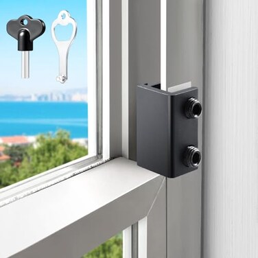 HYIEOU Sliding Window Locks 12 Sets Secure Window Lock with Key Window Locks for Up and Down Windows Horizontal Sliding Windows Adjustable Window Lock Sturdy and Durable Does Not Deform