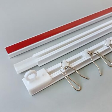 Ontrack Self Adhesive Curtain Track Ceiling Track Set No Drill No Damage Ceiling Mount Adhesive Curtain Rod Easy to install curtain rails 54FT645IN