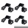 Coshar 4Pcs Heavy Duty Bed Rail Fittings Black Bed Frame Brackets Adapter UShape Bed Supporters Hardware for Bunk Bed Headboard 362x19LW