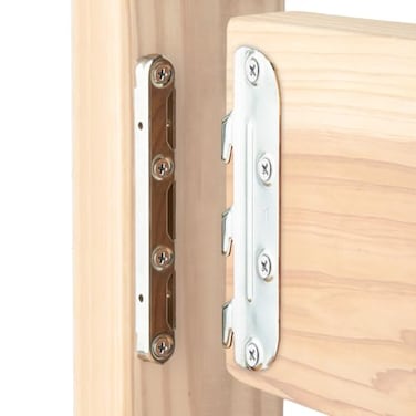 POWERTEC Surface Mounted Bed Rail Brackets 4PK Bed Frame Hardware w Mounting Screws for Bed FrameHead BoardFootboards NoMortise Bed Hardware 71425