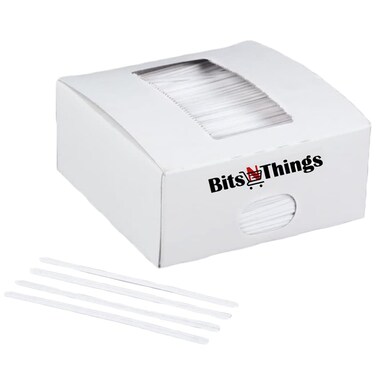 Bits N Things White Twist Ties Bulk Pack with Dispenser Box 4 Reusable Paper Coated Wire Ties by 2000 Count