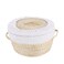 YAHUAN Round Bread Basket Serving Woven Bread Baskets Wicker Baskets Sourdough Proofing Basket with Removable Liner and Cover Corn husk