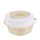 YAHUAN Round Bread Basket Serving Woven Bread Baskets Wicker Baskets Sourdough Proofing Basket with Removable Liner and Cover Corn husk
