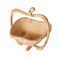 Qmkmyy Foldable Bamboo Dried Fruit Basket Apple Shaped Collapsible Bread Nuts Baskets Candy Gifts Fruit Bowl Holder Wooden Snack Box for Kitchen Table