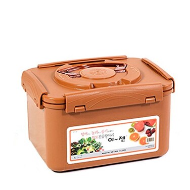 e-jen ejen Premium Kimchi Sauerkraut Container Probiotic Fermentation with Inner Vacuum Lid Earthenware Brown 13 gal 52L