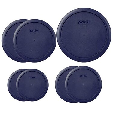 Pyrex 2 7202PC 2 7200PC 2 7201PC and 1 7402PC Dark Blue Plastic Lids