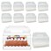 Roppolo 30 Pcs 63 Inch Clear Roll Cake Gable Boxes with Handle Cake Boards Transparent Plastic Gift BoxesEasy Carrying Pastry Containers for Bakery Christmas Wedding