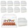 Roppolo 30 Pcs 63 Inch Clear Roll Cake Gable Boxes with Handle Cake Boards Transparent Plastic Gift BoxesEasy Carrying Pastry Containers for Bakery Christmas Wedding