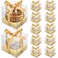 Anglecai 12 Pack Clear Plastic Cupcake Boxes 35 Inch Gold Single Cupcake Containers Disposable Individual Cup Cake Carrier Holder Boxes with Inserts and Ribbon Gold