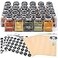 MIUKAA Unique Design Spice Jars with 372 Labels 29Pack 45 oz Personalized Cubic Clear Glass Spice Jars with Shakers Lids Empty Square Reusable Kitchen Storage Containers