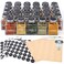 MIUKAA Unique Design Spice Jars with 372 Labels 29Pack 45 oz Personalized Cubic Clear Glass Spice Jars with Shakers Lids Empty Square Reusable Kitchen Storage Containers