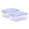 Tupperware Plastic Fruits And Vegetables Storer 16 Litre 2 Pieces Blue