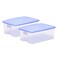 Tupperware Plastic Fruits And Vegetables Storer 16 Litre 2 Pieces Blue