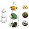 iPstyle 3 Tier Fruit Tray Vegetable Kitchen Storage Basket Chain Hanging Space Saving Rustic Country Style Chicken Wire Fruits Produce Plants Storage Basket Silver
