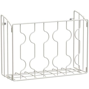 SIMPLE HOUSEWARE Wall Door Mount Kitchen Wrap Organizer Rack White