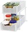 Simple Houseware 2 Tier Sliding Cabinet Basket Organizer Drawer White