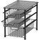 Simple Houseware Stackable 3 Tier Sliding Basket Organizer Drawer Black