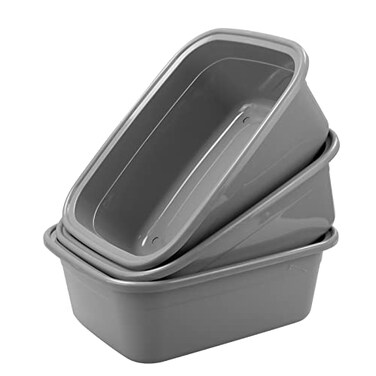 Ggbin Plastic Wash Basin 16 Quart Dish Tubs 3 Packs