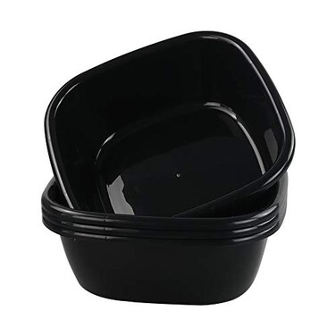 Kekow 4Pack Small Wash Basin Pan 8 Quart Black Dish Pan