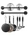Bailoo Industrial Pipe Pot Pan Rack 21 2 Pack Wall mount Pot hangers Pan Hanging Rail Lid Hanger for kitchen with 10 S Hooks