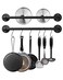 Bailoo Industrial Pipe Pot Pan Rack 21 2 Pack Wall mount Pot hangers Pan Hanging Rail Lid Hanger for kitchen with 10 S Hooks