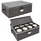 popoly Cup and Mug Storage 2 Pack Coffee Mug Storage Holds 24 Mugs Tea Cups and Glasses with with Hard Shell and Dividers Hard Top Sides and Stackable Grey