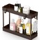 Simple Houseware 2Tier Under Sink Organizer Storage Tray with Hooks Brown