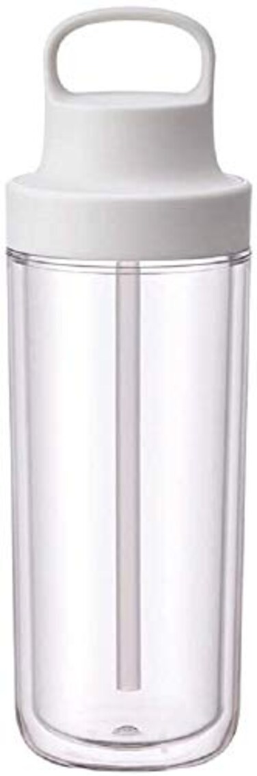 KINTO 20071 Togo Bottle 169 fl oz 480 ml White Includes Straw Lightweight Water Bottle Dishwasher Safe Double Wall Construction