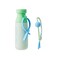 CHAKO LAB Insulated Stainless Steel Water Bottle with Two Strap BPAFree Leak Proof 17oz Bottle with Spout Lid Straw Mint Milk