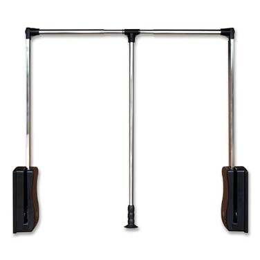 STORKING Pull Down Closet Rod 3548 Adjustable Side Mounted Closet for Kitchen Bedroom High Cabinets Chrome TwoWay Buffering Side Heavy Duty Load Capacity